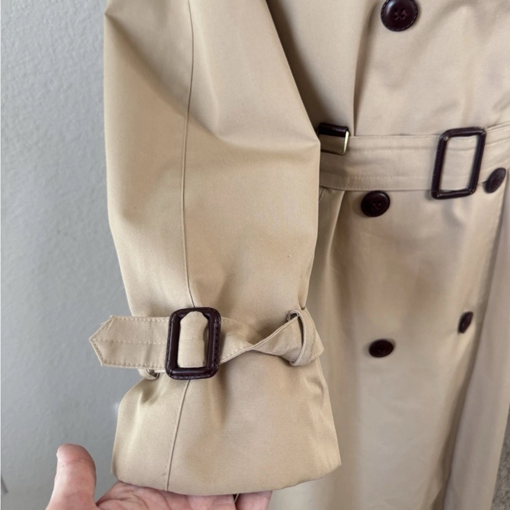 Vtg Etienne Aigner Trench Coat Women’s 10 Double Breasted Belted Tan Old Money - Picture 3 of 10